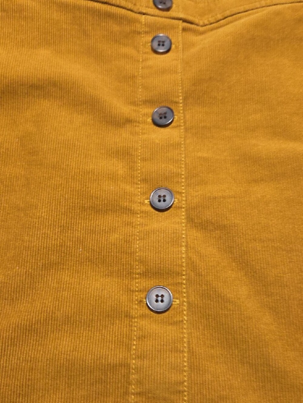 J. Crew Button-Front Corduroy Mini Skirt in Mustard 99% Cotton - Picture 3 of 9